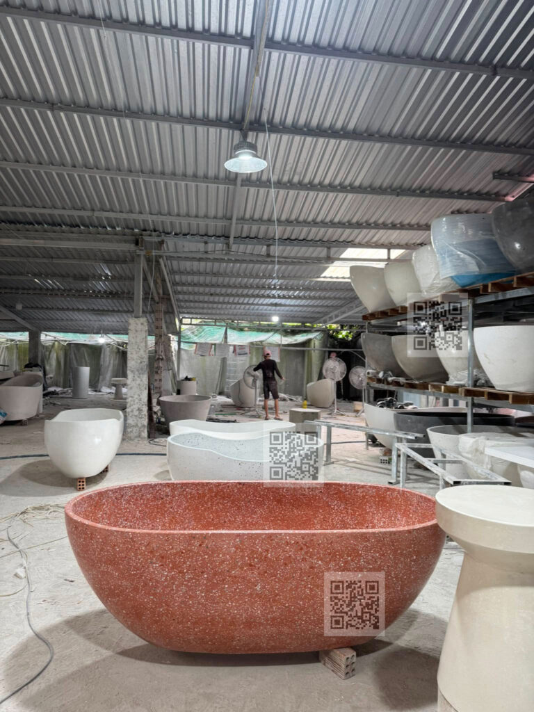 bon-tam-da-mai-terrazzo màu hồng