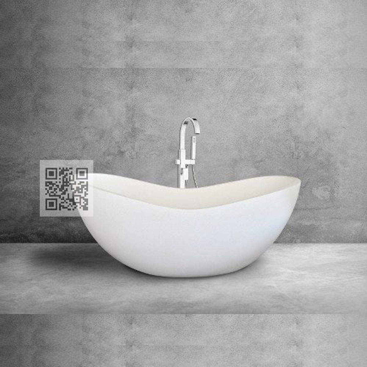 Bồn tắm Terrazzo BTZ06 – Bồn tắm đá mài freestanding dáng thuyền độc đáo